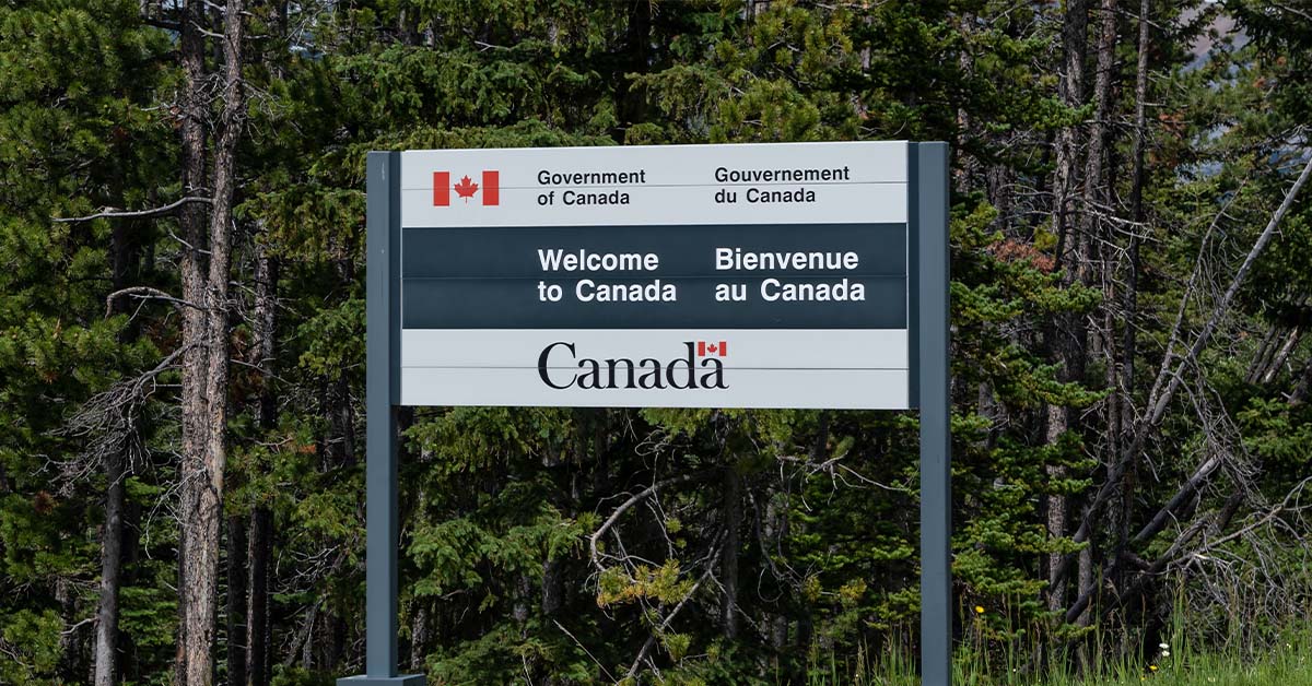 Canada Border Port of Entry, Welcome to Canada Entrance Sign