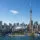 Toronto's skyline looking north from Lake Ontario, with the CN Tower and SkyDome prominent in the foreground
