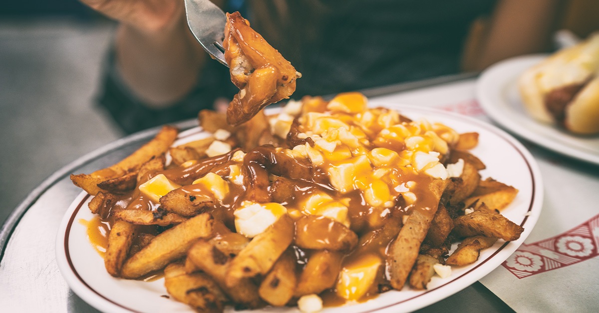 A plate of poutine